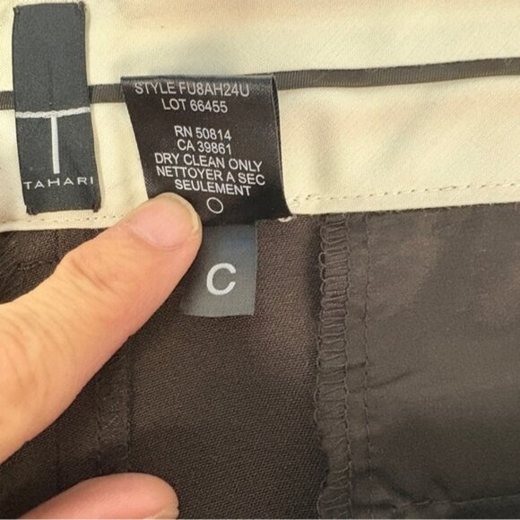 Tahari Chocolate Brown Capri Pants Women’s 10 | Style FU8AH24U - Picture 6 of 6